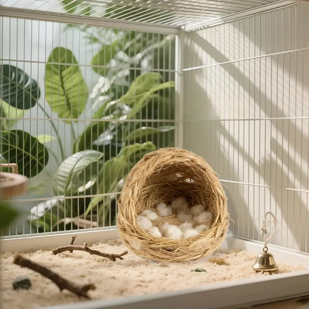 1 unidad de fibra de yute natural para nidos de aves, material para la construcción de nidos y camas para jaulas de canarios, pinzones, aves de aviario y mascotas.