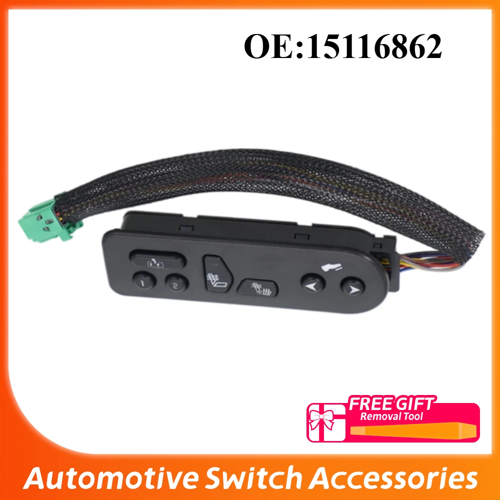 Electric Power Seat Heater Switch Control Button 15116862 for Chevrolet Escalade Tahoe Yukon Avalanche 2003 2004 2005 2006