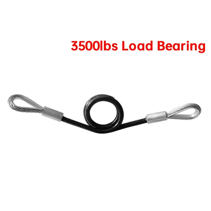 

AB61-Trailer Safety Towing Cable Without Hook 3500Lbs Load Bearing 70CM Maximum Extension Length Spring Towing Rope For RV,Trail