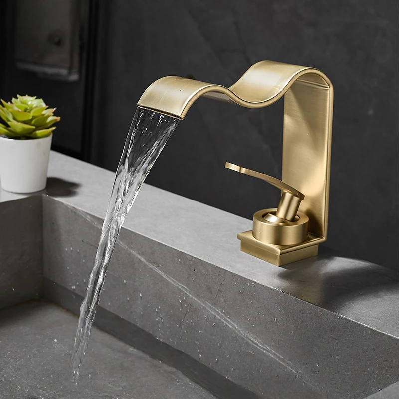 Luxury Washbasin, Sink Faucet, Bathroom Under the Counter Basin, Household Bathroom Cabinet, Hot and Cold Waterfall Faucet.