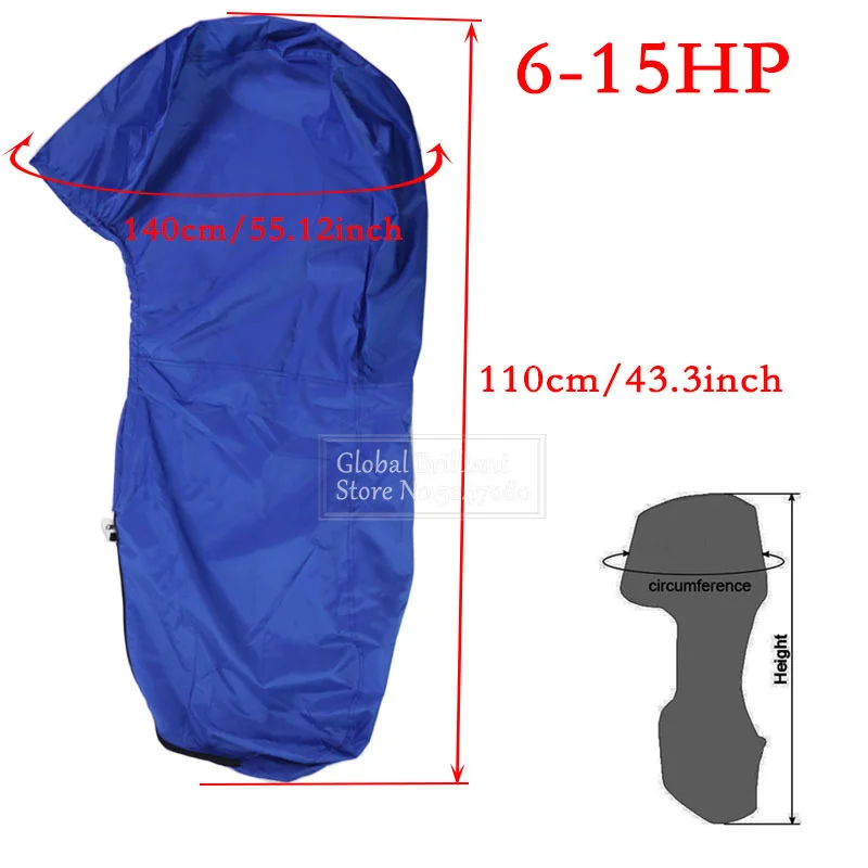 420D 6-225 PS Boot Vollständige Außenbordmotorabdeckung Wasserdichter Sonnenschutz Staubdichter Schutz Blau Für 6-225 PS Motor – Detail 9