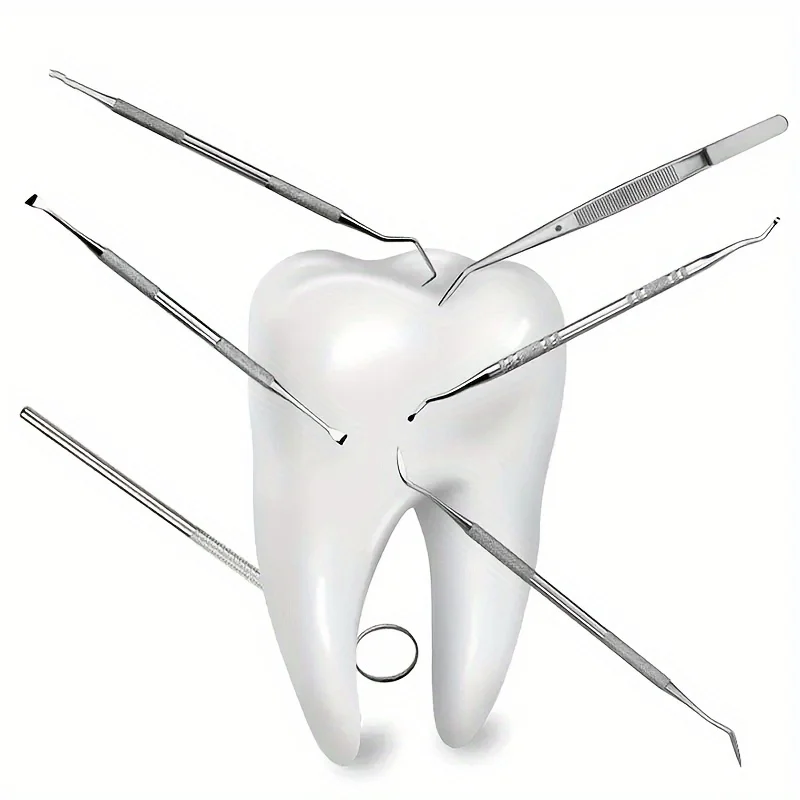 6 ピース/セットステンレス鋼歯科ミラー歯科キットポケット口ミラーアプライアンス