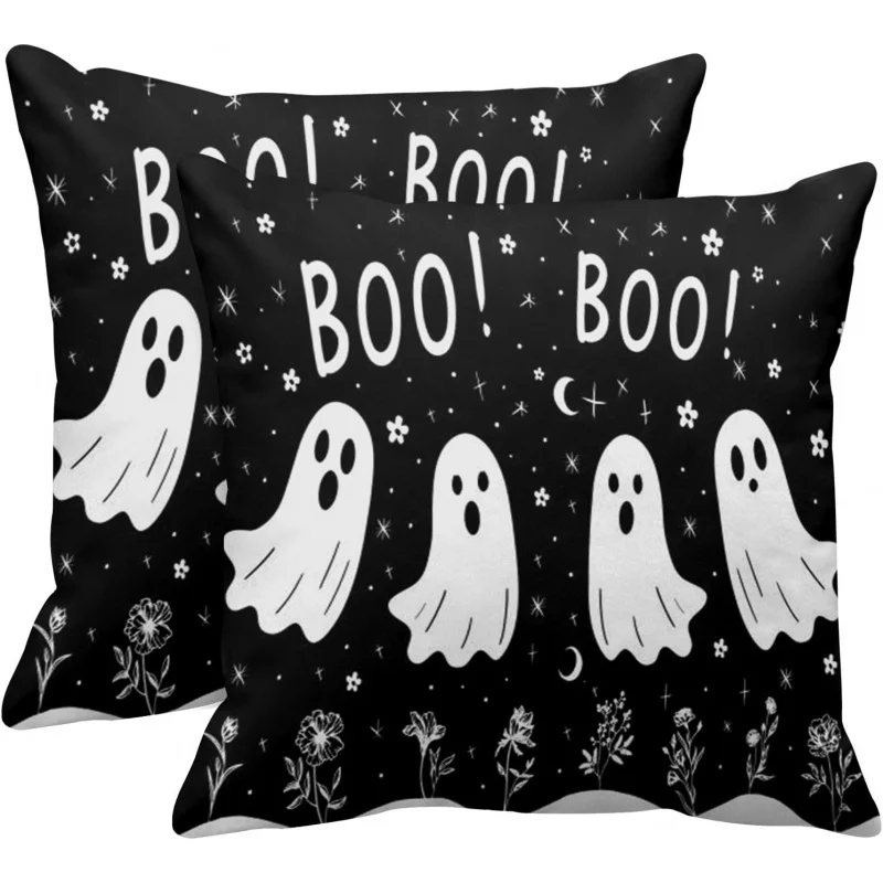 

2-piece Halloween Ghost Hug Cute Happy Cloth Hug Pillowcase 18x18 inches Pillowcase