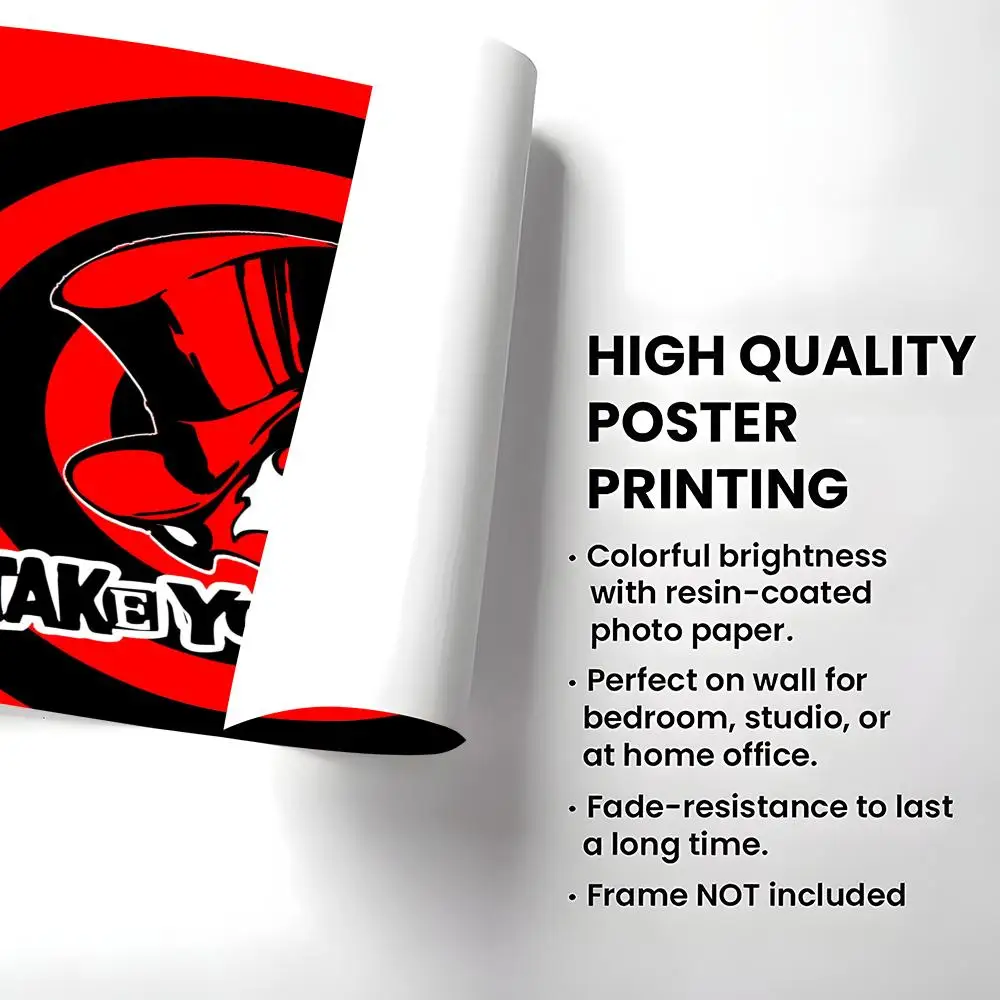 ملصق كلاسيكي Anime P-P-PeRSOnaS 5 عالي الدقة ذاتي اللصق مقاوم للماء مثالي للمنزل والمكتب وغرفة النوم هدية رائعة #4