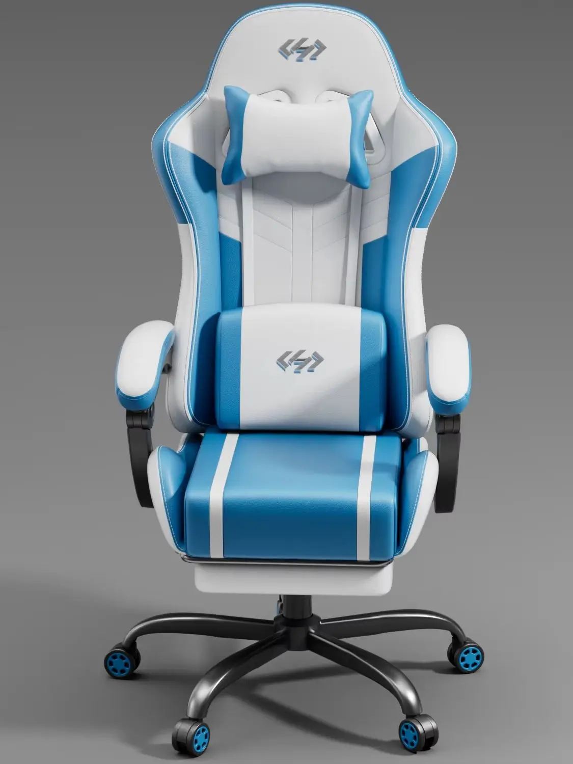 Gaming-Stühle mit Fußstützen, Videospielstühle, Gaming-Computerstühle mit Massagefunktion, ergonomische Computerstühle für Erwachsene mit Kopfstützen und Lendenwirbelstütze, drehbare Bürostühle aus