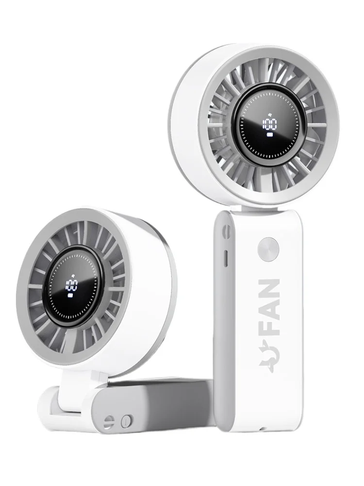 Handheld small fan, semiconductor cooling, silent, strong wind power, long battery life, intelligent digital display