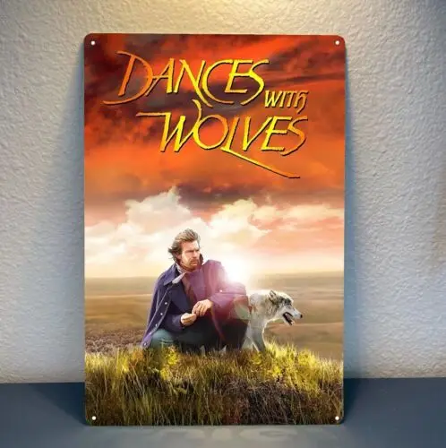 Dances With Wolves Kevin Costner Movie Metal Poster Tin Sign 20x30cm