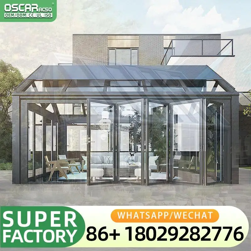 Modern Freestanding Garden Villa Beautiful Creative Classic Retractable Thermal Insulated Sunroom Hotel Application 1 Year Warra