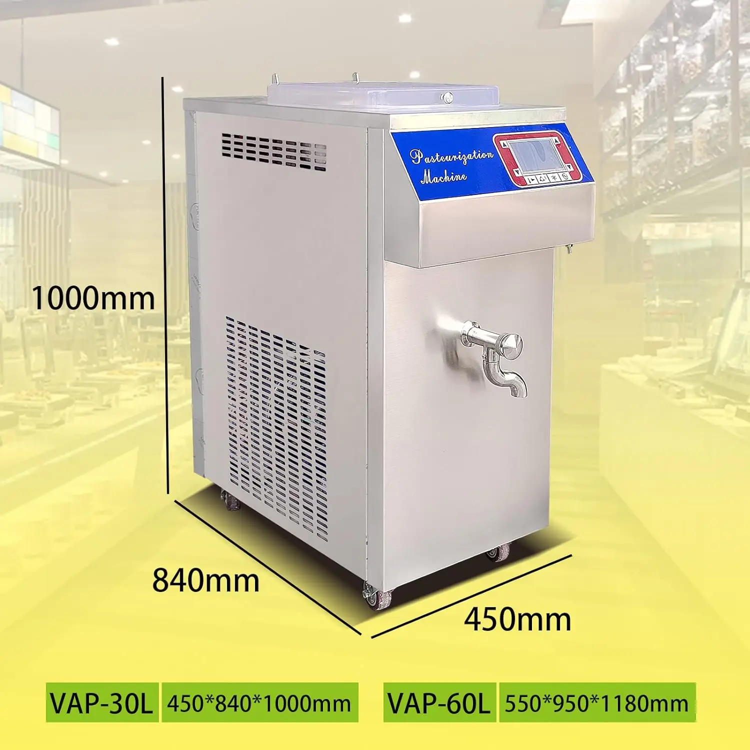 30L 60L Small Pasteurizer Machines Of Milk Gelato Pasteurisateur Batch Freezer Yogurt Ice Cream Pasteurization Machine