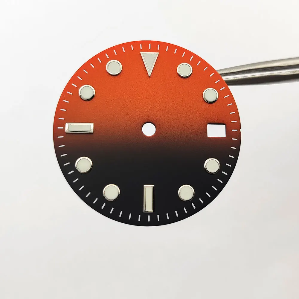 Циферблат NH35 NH36, циферблат часов 29 мм, эмалированный глянцевый циферблат, градиентный циферблат, подходит для механизма NH35 NH36, высококачественные аксессуары для циферблата