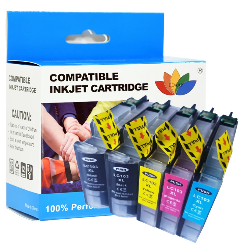 5 Pack Compatible Brother LC103 Ink Cartridge For DCP-J152W MFC-J245 MFC-J285DW MFC-J4310DW MFC-J4410DW Printer