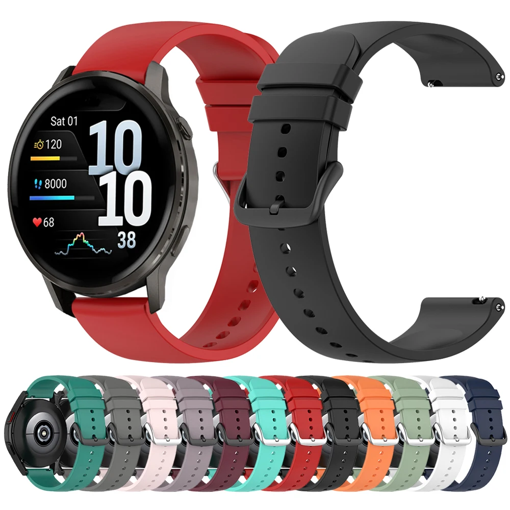 20mm 22mm Silicone Strap For Garmin Venu 4 45mm 3 SQ 2 Plus/Forerunner 265 255 570 165 245M/Vivoactive 6 5 4 Watchbands Bracelet