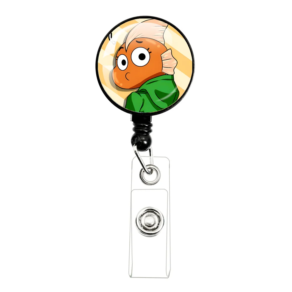 Amazing World of Gumball Retractable Pull Badge Reel Plastic Easy To Pull Buckle Keychain Tool Suitable for Nurses,ID Cards