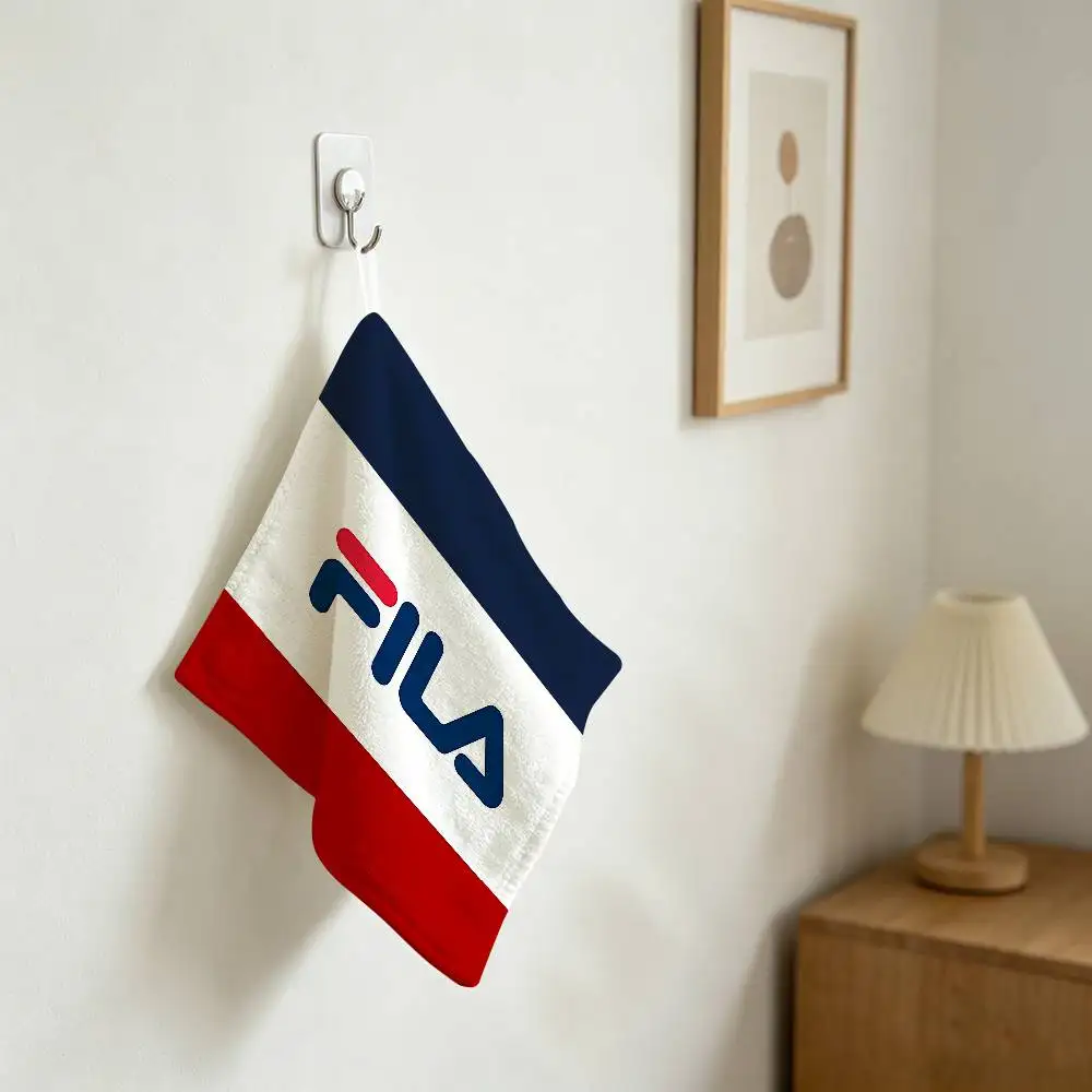 Fashion Trend Brand FILA Household Hanging Towel, Polyester Cotton Hand Wiping Towel, Sturdy For Bathroom Bedroom