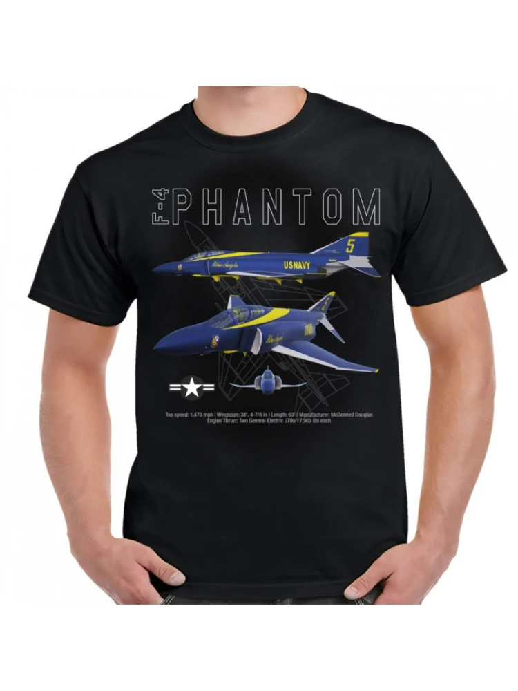 

F-4 Phantom Angels Aviation-Themed pattern design -100% cotton short sleeve casual O-neck printed men's T-shirt.
