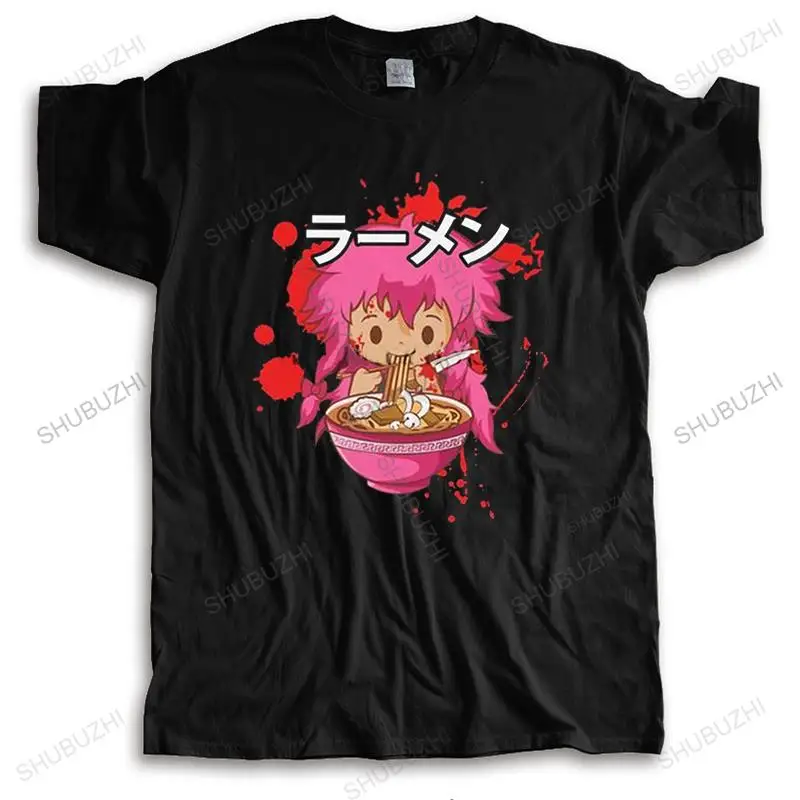 Cool Future Diary Ramen Mukbang T Shirt Men Short Sleeved Cotton T-shirt Casual Yukiteru Amano Yuno Gasai Tee Top Graphic Tshirt