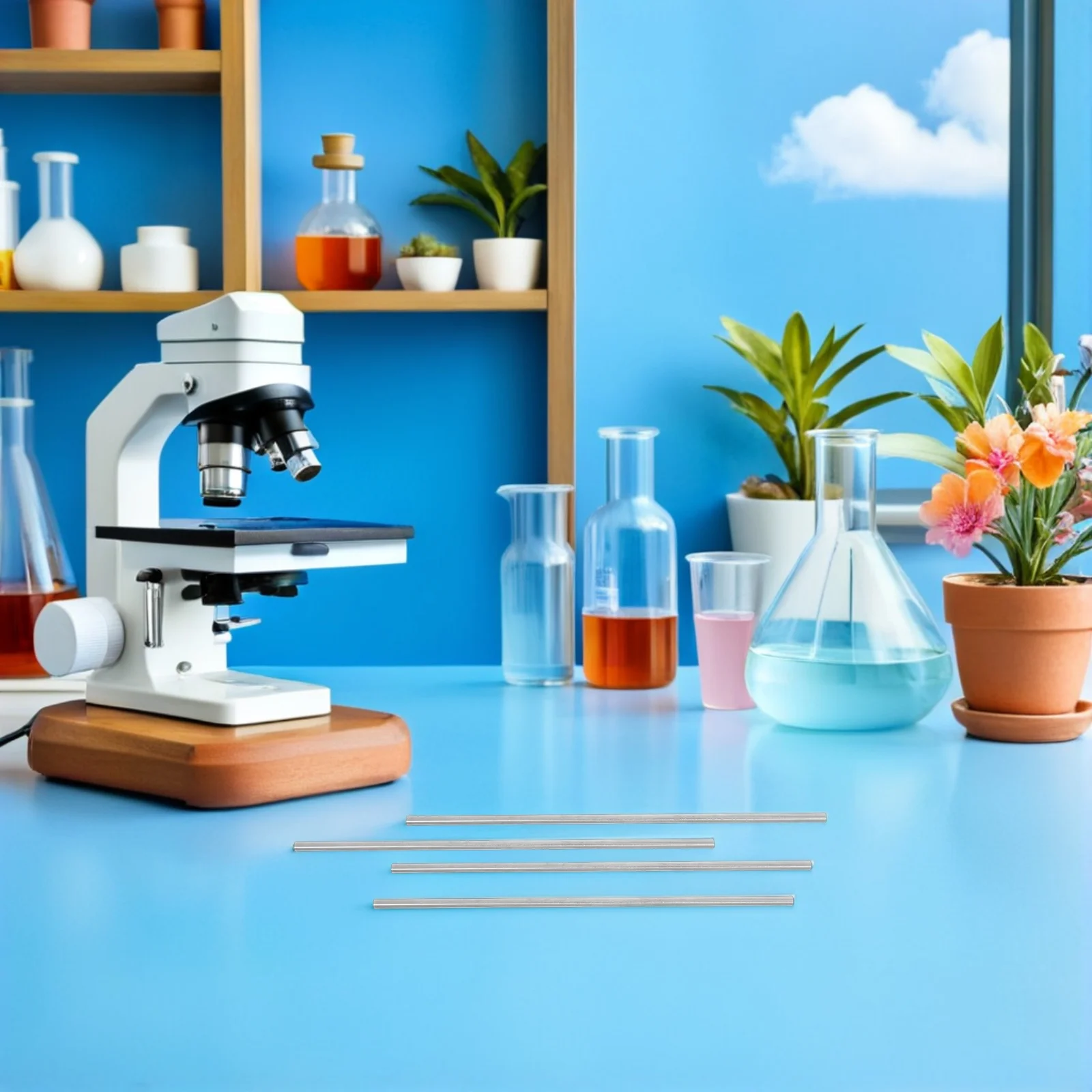 5 قطعة قضيب التوصيل الحراري الفولاذ المقاوم للصدأ امتصاص الحراري مظاهرة معدات مختبر الفيزياء مدرسة العلوم التدريس المعونة