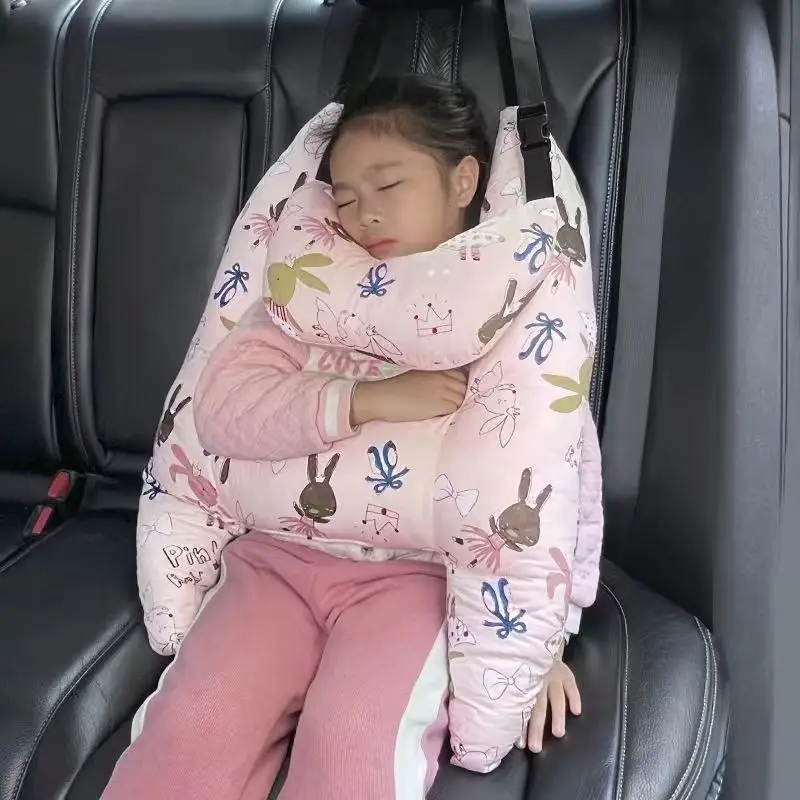 1 Set Cute Kid and Adult Car Sleeping Neck Head Support H-Shape Travel Pillow Cushion Car Seat Safety Neck Pillow Child Women