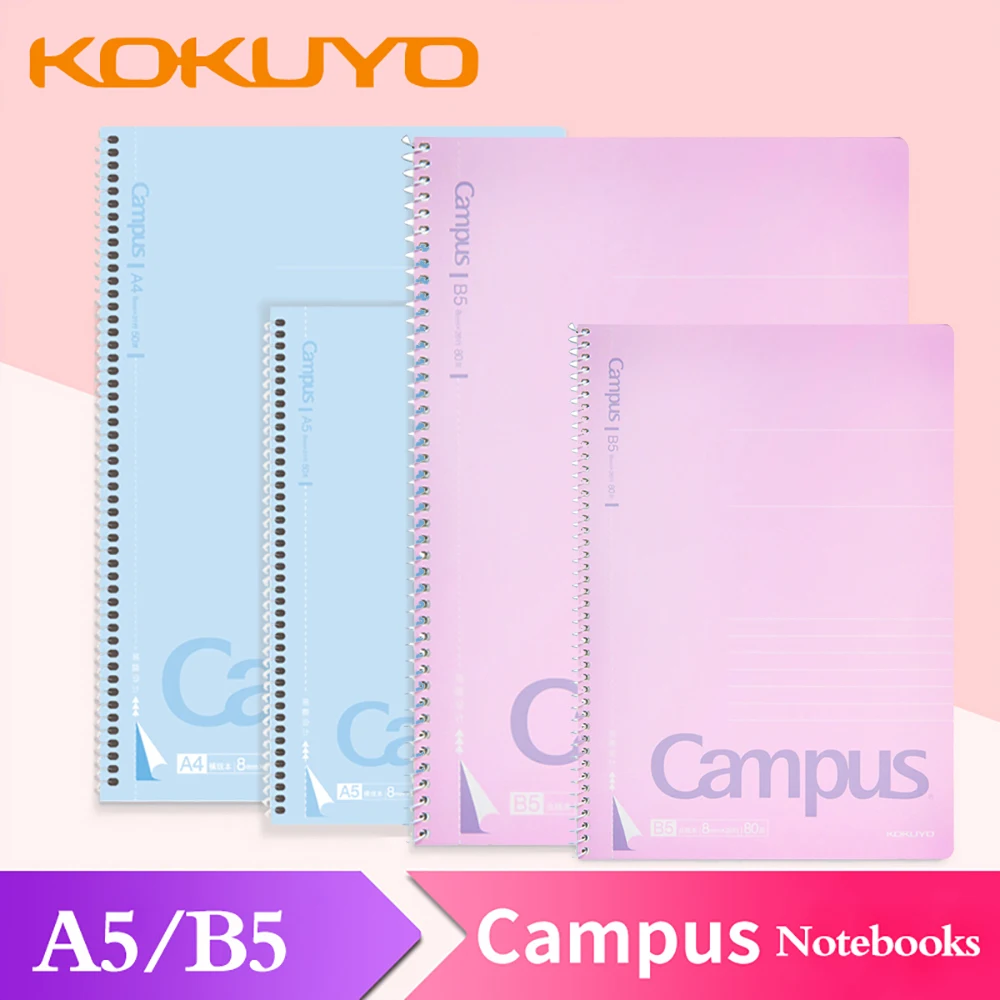 KOKUYO Journal Notebook Campus Coil Notebooks A5/B5 Easy To Tear Line Spiral Thickened Students Stationery School Supplies