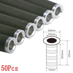 Archery 50Pcs Aluminium Insert Connectors fits OD 8.8 mm ID 7.6 mm Carbon Arrows Shaft Crossbow Bolts Arrow for Hunting Shooting