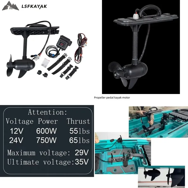 Hot Sale LSF Kayak 2026 New Aluminum 55/65 Lbs Diver Fishing Kayak Electric Trolling Motor Pedal Drive Ocean Waters