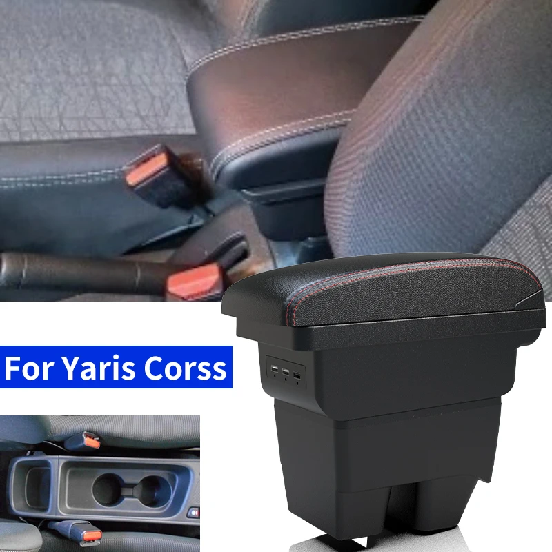 

Для Toyota Yaris Cross подлокотник для Toyota Yaris внедорожник центральный магазин украшение ящика для содержания с USB автомобильными аксессуарами