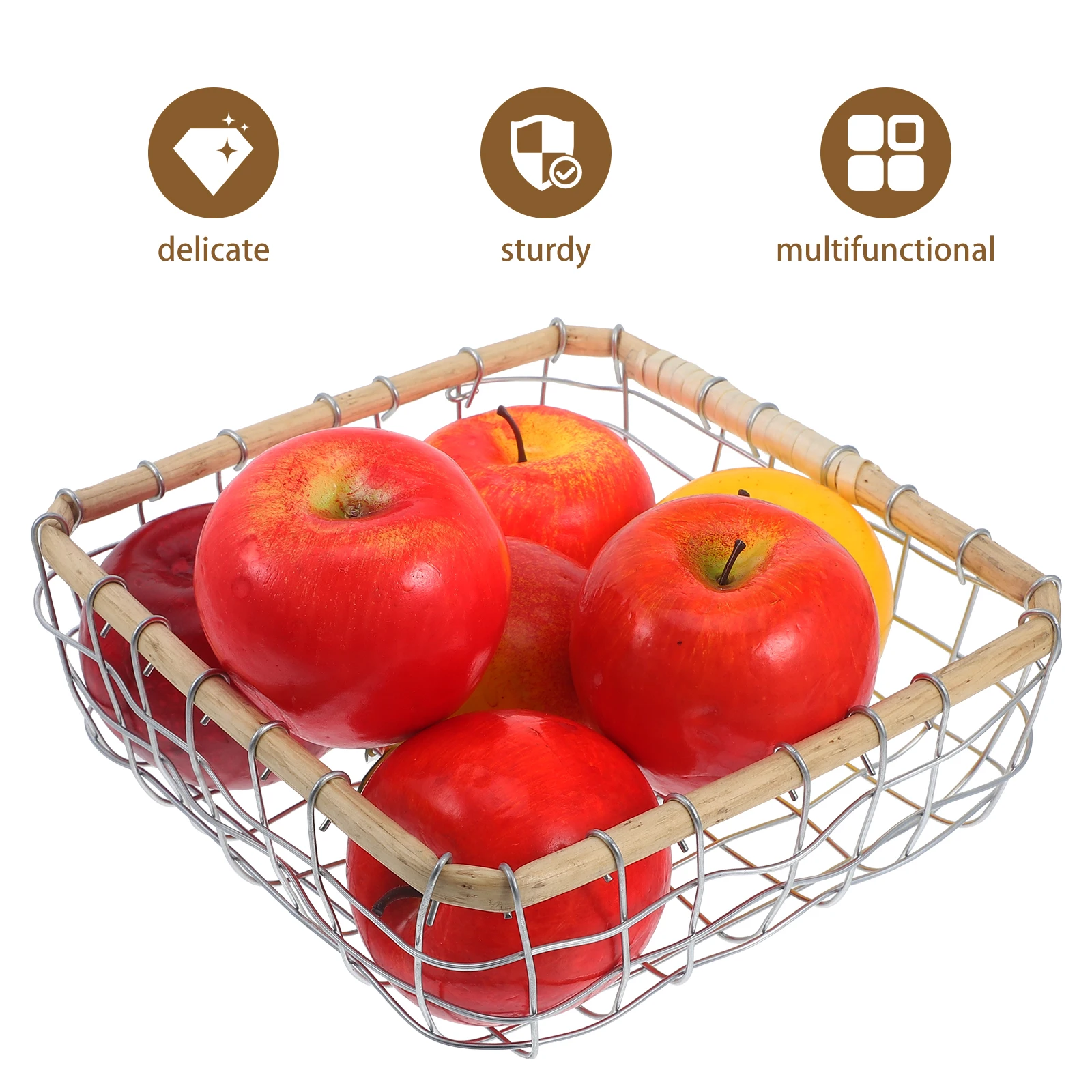 

Bread Storage Basket Small Iron Wire Fruits Vegetable Snack Holder Metal Mesh Container Kitchen Dining Room Wire Baskets Fruit