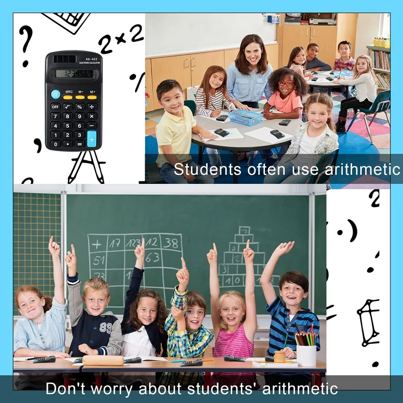 Mini Handheld Desktop Calculator, Tamanho de bolso, angular, 8-Digit Display, Pequeno, Matemática, Escritório