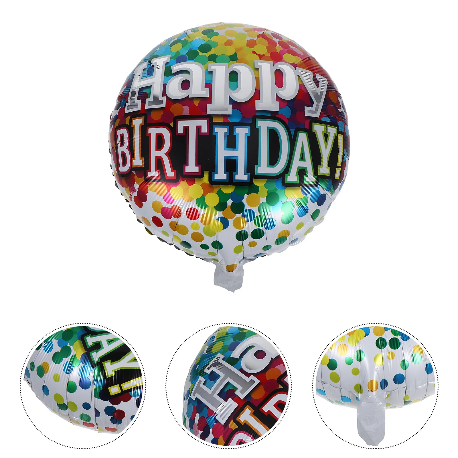 

6Pcs Happy Birthday Foil Balloons Round Helium Balloon Party Supplies Durable Lightweight Floatable Decoration