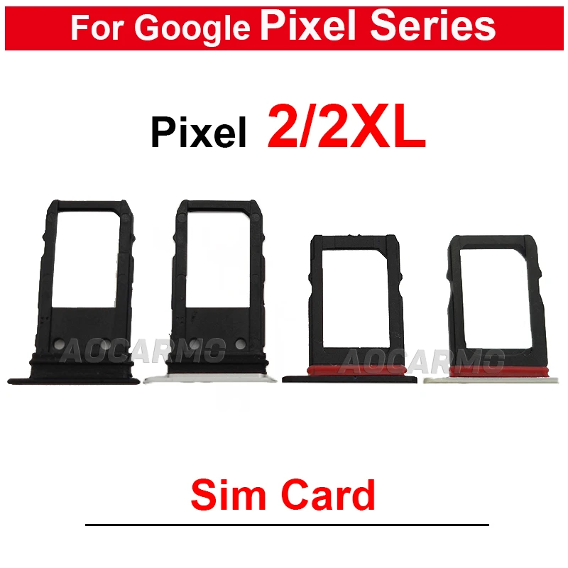 Black / White SIM Tray Sim Card Holder Socket Slot Repair Replacement Parts For Google Pixel 2xl 2 XL