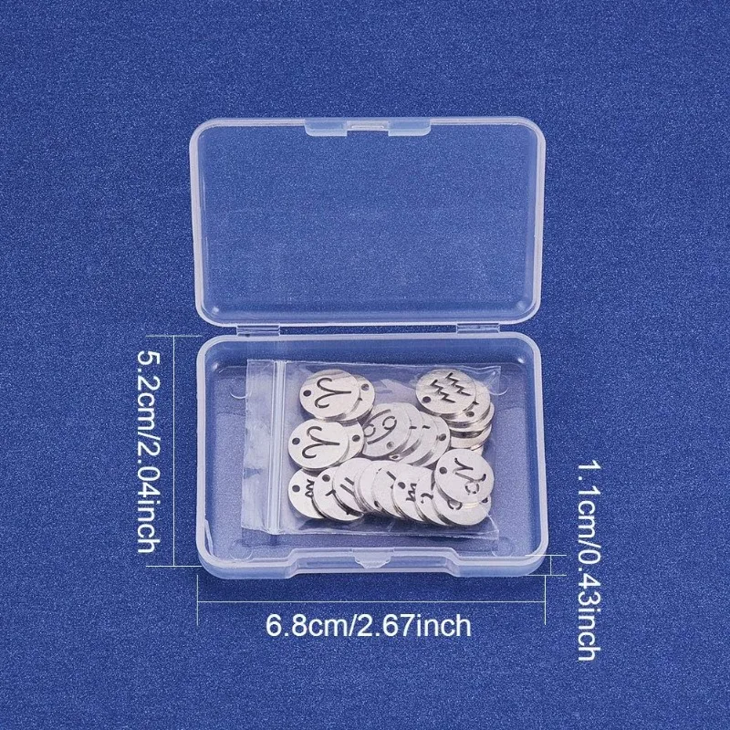 24 قطعة 304 الفولاذ المقاوم للصدأ 12 الأبراج زودياك تسجيل المعلقات سحر علم التنجيم ابراج سحر الخرز DIY بها بنفسك مجوهرات