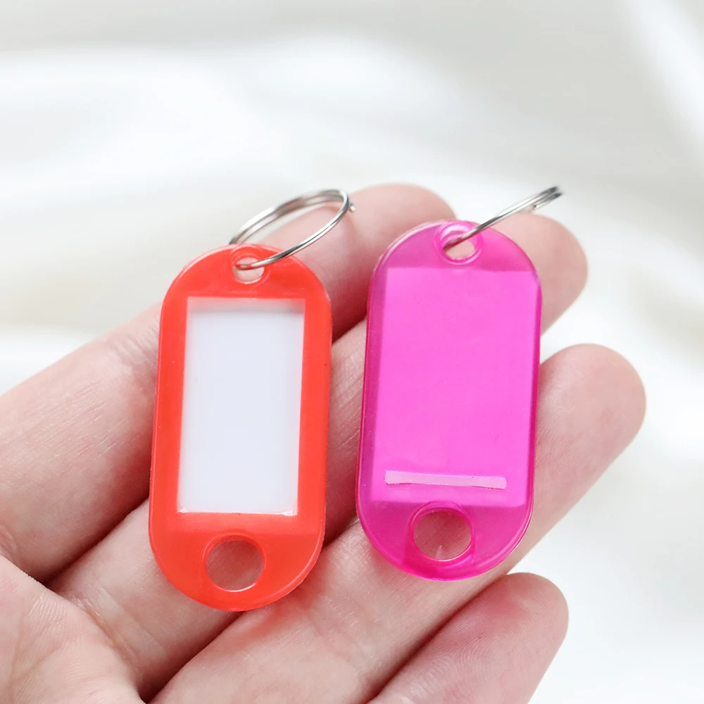 10/50Pcs Colored Plastic Key Tags | With Card Label for DIY Keychain, Luggage Tag & Hotel Number Identification image 4