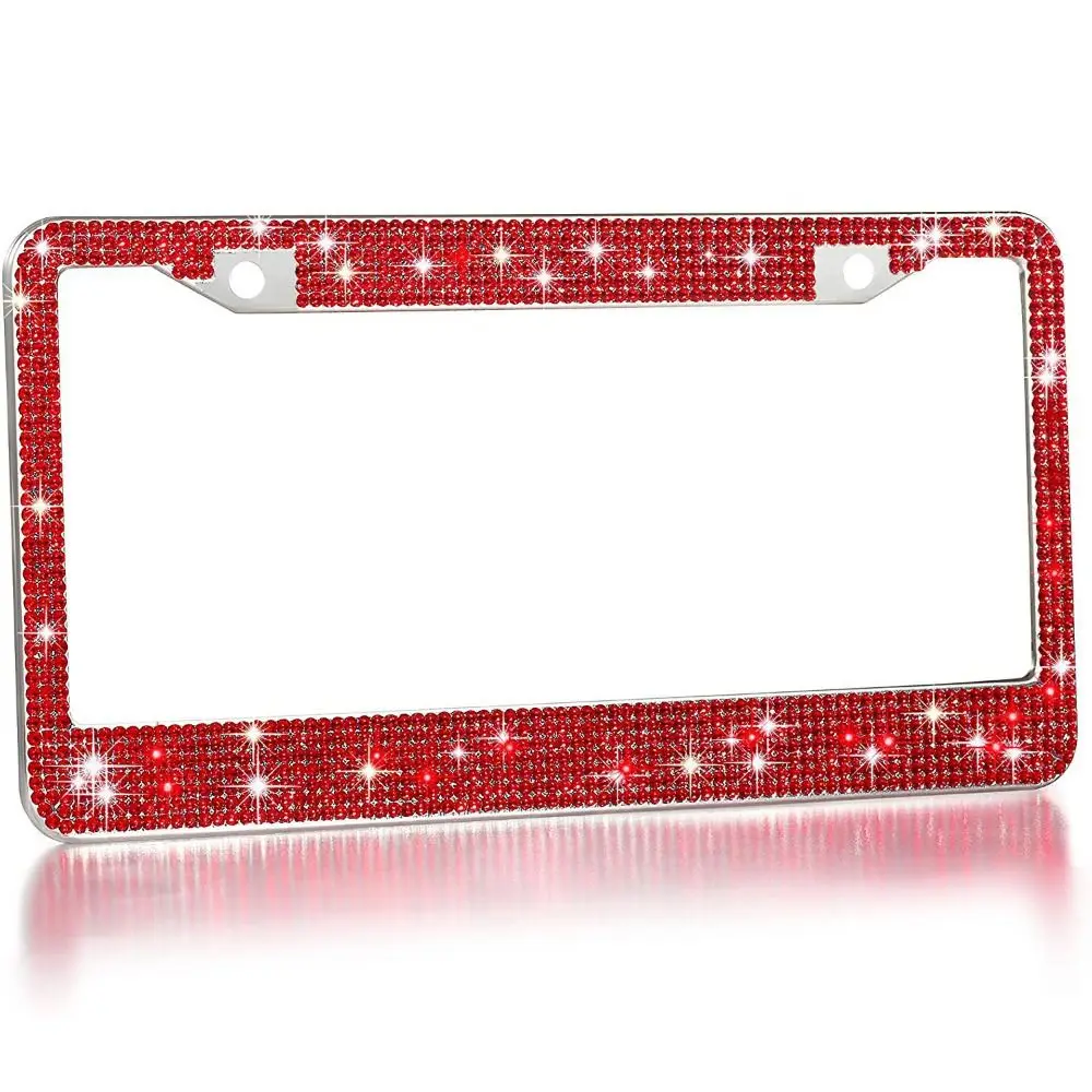 Accessories Car Exterior Decor U.S. regulations Bling Rhinestone Stainless Steel License Plate Frame Car Frame