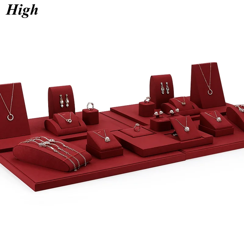 

Jewelry Display Rack Microfiber Display Ring Earrings Counter Jewelry Display Props Live Set Organizador De Joyas