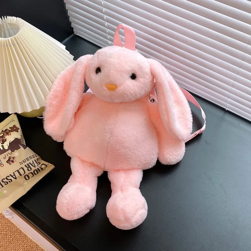 Long Ear Rabbit Doll Fashion Bag Plush Backpack Chain Strap Children's Bag Crossbody Bag Knapsack