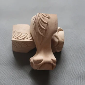 Geschnitzte Schrank beine Sofa Kleider schrank Couch tisch Nachttisch Badezimmers chrank europäische Beine Gummi Holz Tischbeine