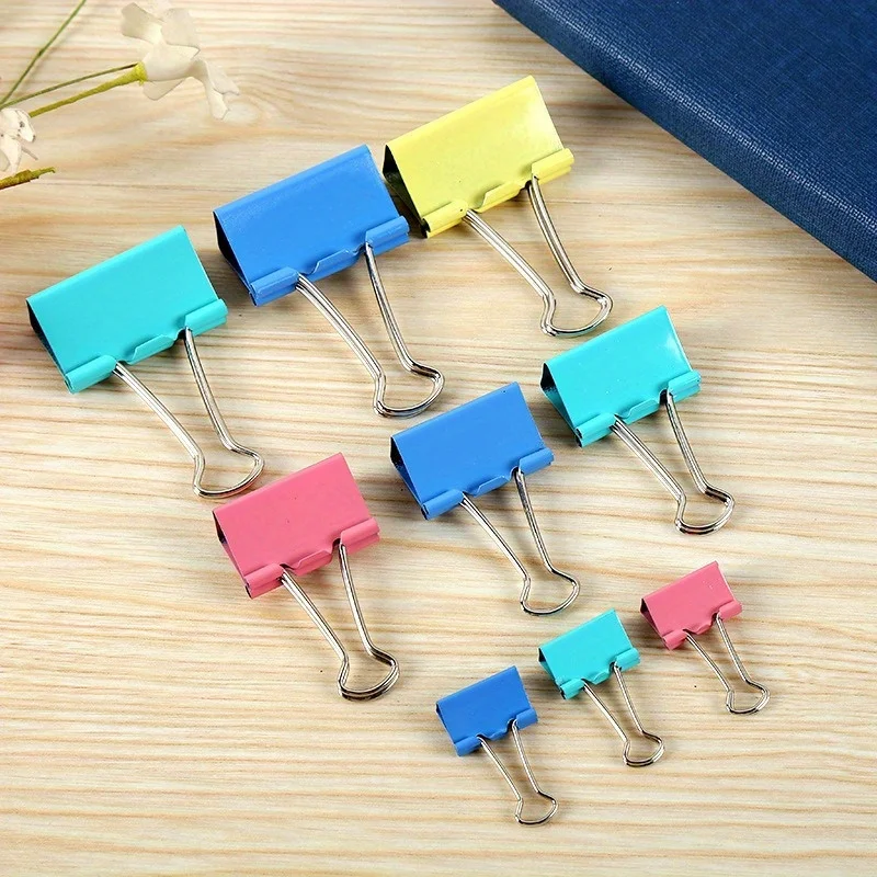 

32mm/41mm/51mm 12/24Pcs Color Long Tail Clip Dovetail Clip Large Medium and Small Office Supplies Set Binder