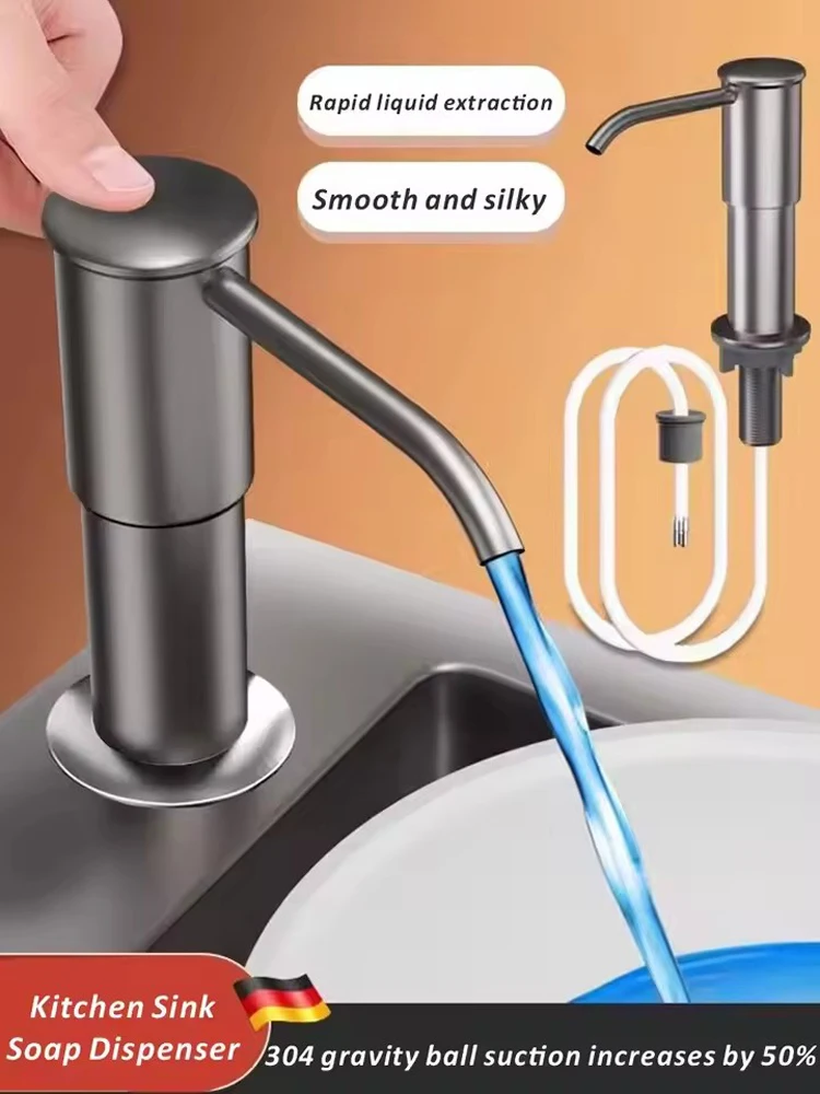 Kitchen Sink Soap Dispenser, Kitchen Countertop Soap Dispenser, Extension Tube Kit, Under Sink Plastic Soap Dispenser Pump
