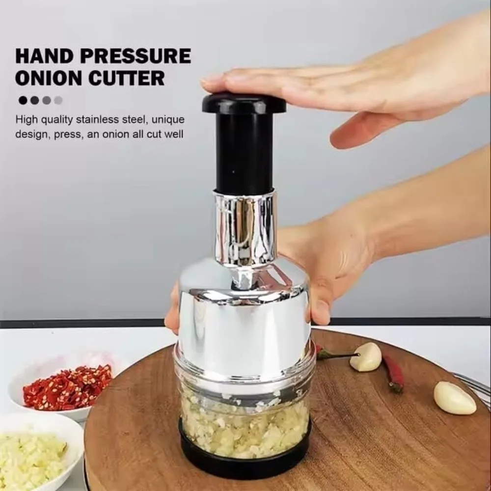 

E9 Stainless Steel Vegetable Cutter Peeler Manual Garlic Masher Meat Grinder Garlic Knife Onion Dicer Food Chopper Kitchen Tool