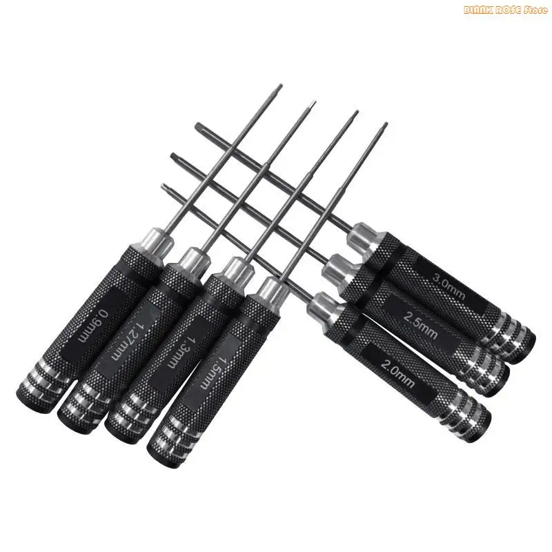 K1AE 7x Hexagon Screwdriver Tool Set Multi-function Allen Driver for RC Helicopter Aircraft Model Repair Tool