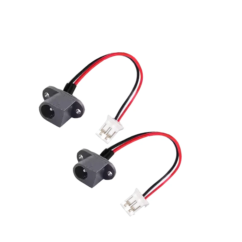20PCS Dc-017 DC power socket 5.5*2.1/2.5MM vertical 3-pin power socket with ears Turn 2.0/2.54MM terminal cable