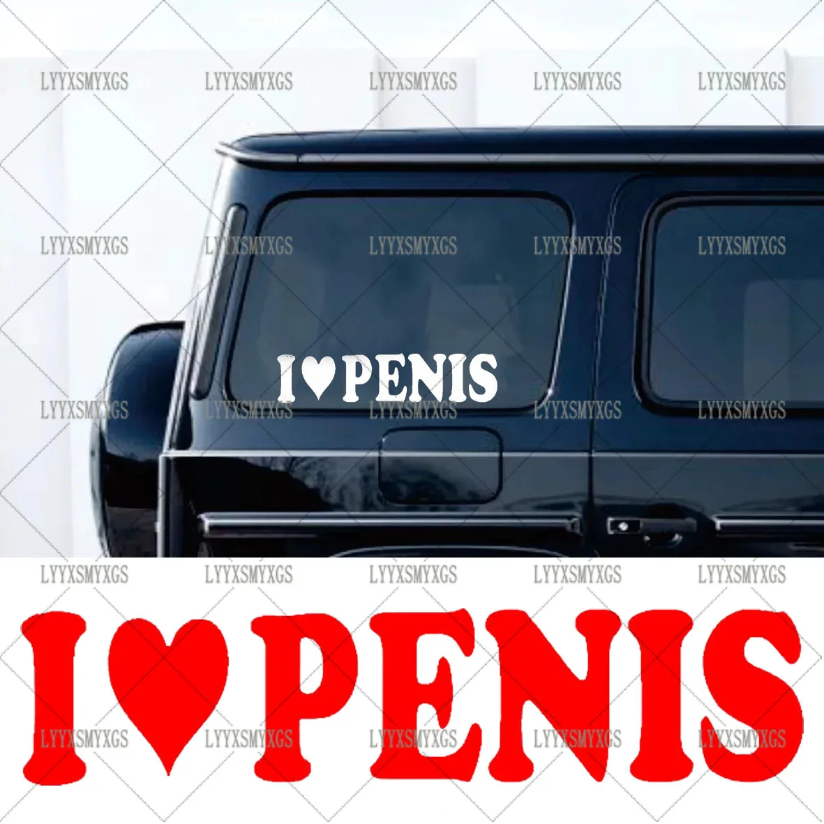 Self-Adhesive Custom Prank Funny I Love Penis Car Stickers Waterproof Sunscreen Vinyl Decal PVC wholesale Car Accessories