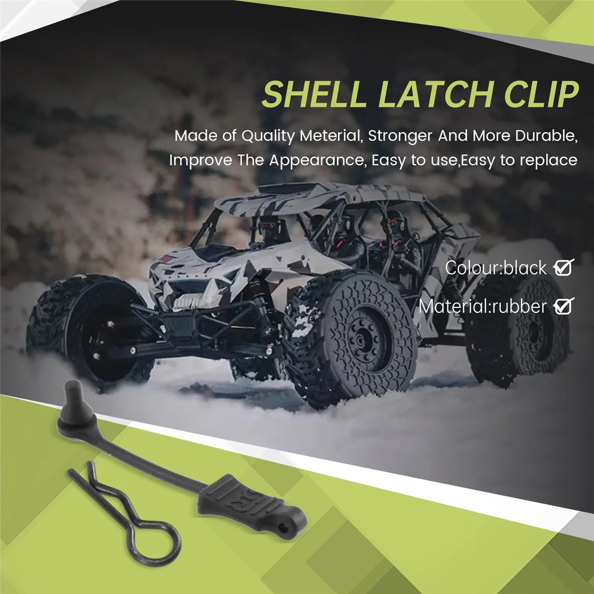 BOFF- 4Pcs Rubber Body Clip Retainer Shell Fixed Buckle Lock AR390178 for 1/7 1/8 ARRMA Mojave Limitless Typhon Kraton RC Car