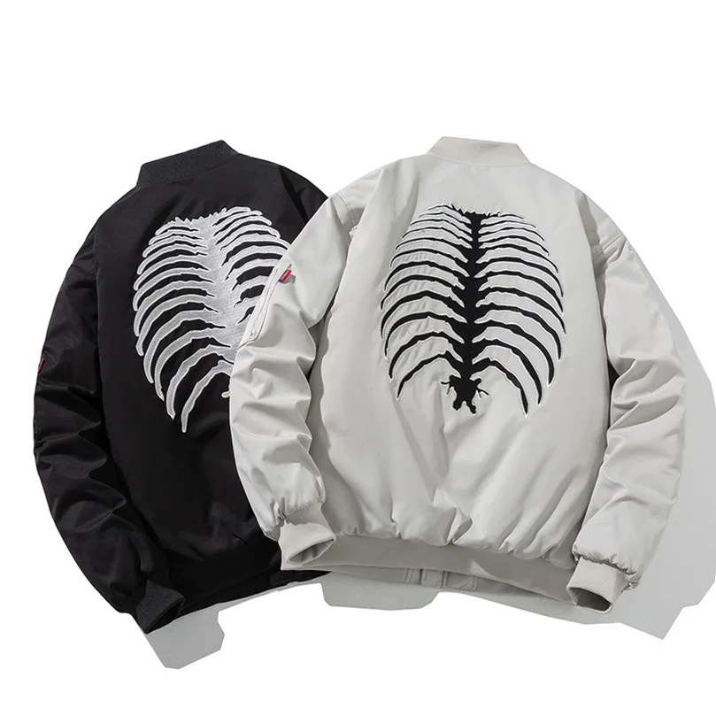 الظلام Vintage Bomber سترة الرجال موضة طباعة ربيع الخريف معطف الهيب هوب الشرير ملابس البيسبول غير رسمية 2025 جديد Z1