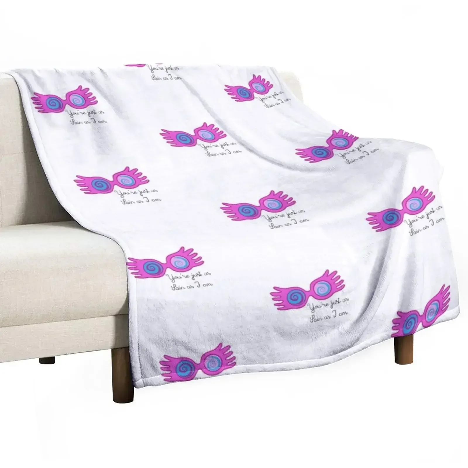 

Luna lovegood glasses quote Throw Blanket Hair cosplay anime Shaggy Summer Beddings Blankets