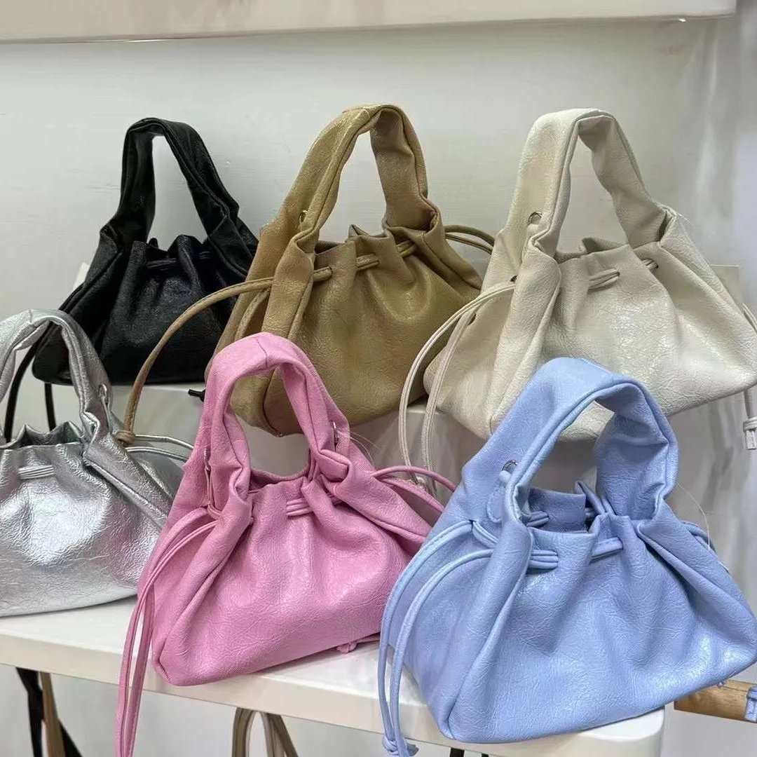 Bag Woman 2024 Fold Cloud Bag Draw Dumpling Handbag Solid Color Small  Purses And Handbags