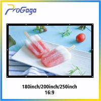 ProGaga Projection Screen 180 200 250 300 inch Canvas Large Screen for Sony XGIMI BenQ Optoma 3D HD Theater Projector Curtain