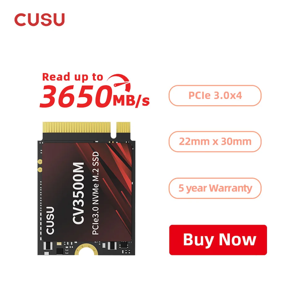 【SSD 1TB】CUSU CV3500M NVMe Type 2230 CUSU 2230 SSD M2 NVMe 512GB 1TB Hard Disk M.2 2230 PCIe3.0 Nmve M2