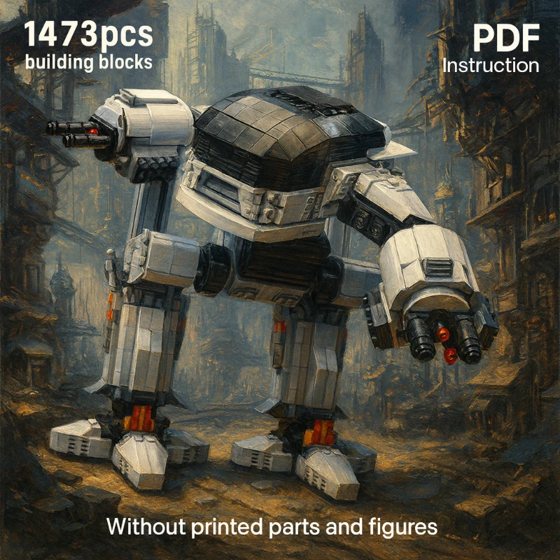 

Building Block Gift Sci-Fi Police Series Collector Scale Robot Model Mission Robot Mechanical War MOC
