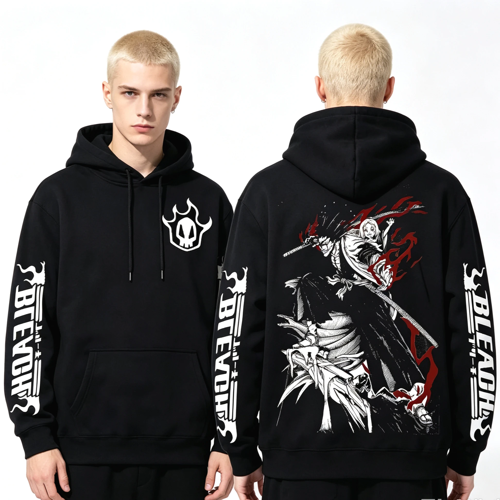 2026 Japan Anime Bleach Zaraki Kenpachi Hoodie Men Women Harajuku Streetwear Sweatshirt Soft Fleece Vintage Casual Sweatshirt